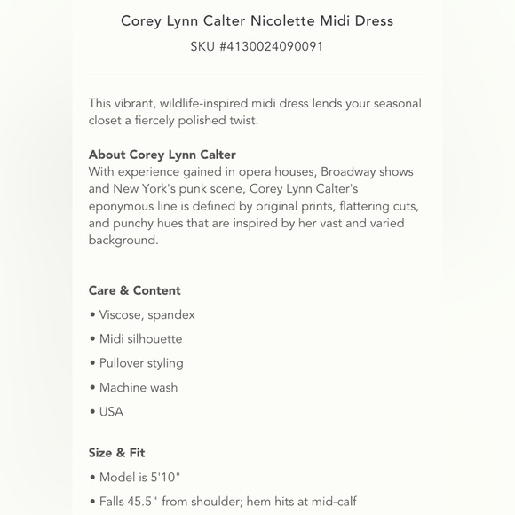 •ANTHROPOLOGIE• corey lynn calter nicolette midi dress - Picture 2 of 4